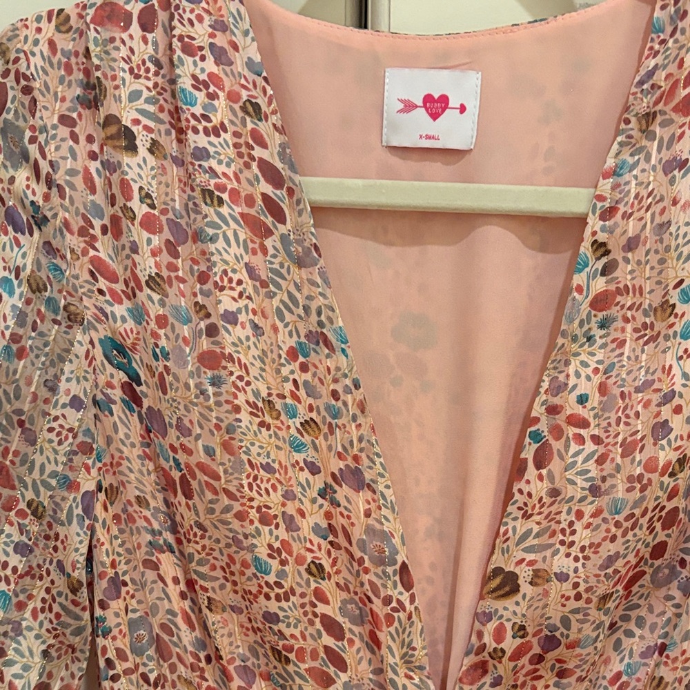 Buddy Love Peach and Floral Top